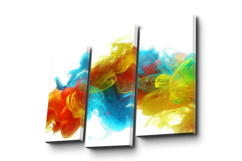 Canvasbilde Dekorativ 3 Deler - Flerfarget - Interiør - Maleri & posters - Lerretsbilder