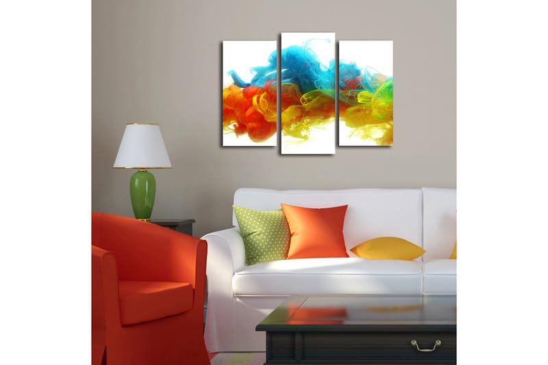 Canvasbilde Dekorativ 3 Deler - Flerfarget - Interiør - Maleri & posters - Lerretsbilder