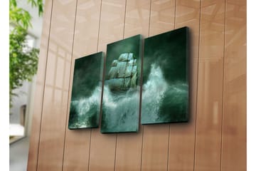 Canvasbilde Dekorativ 3 Deler - Flerfarget - Interiør - Maleri & posters - Lerretsbilder