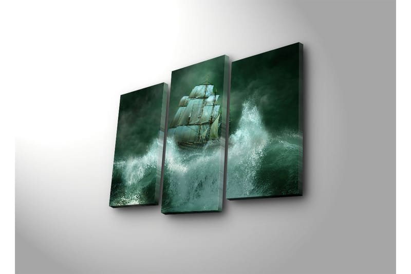 Canvasbilde Dekorativ 3 Deler - Flerfarget - Interiør - Maleri & posters - Lerretsbilder
