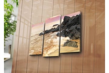 Canvasbilde Dekorativ 3 Deler - Flerfarget - Interiør - Maleri & posters - Lerretsbilder