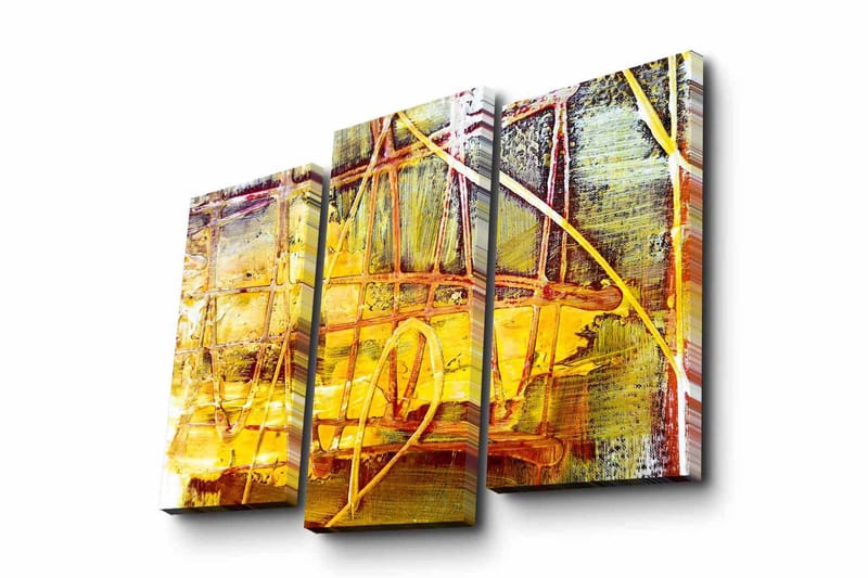Canvasbilde Dekorativ 3 Deler - Flerfarget - Interiør - Maleri & posters - Lerretsbilder
