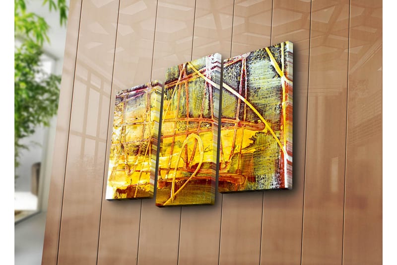 Canvasbilde Dekorativ 3 Deler - Flerfarget - Interiør - Maleri & posters - Lerretsbilder