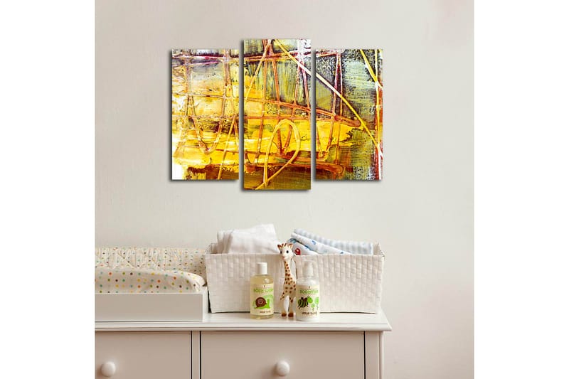 Canvasbilde Dekorativ 3 Deler - Flerfarget - Interiør - Maleri & posters - Lerretsbilder