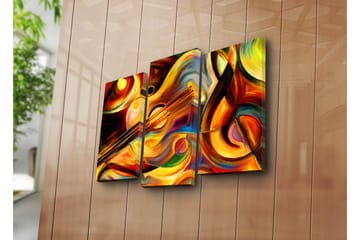 Canvasbilde Dekorativ 3 Deler - Flerfarget - Interiør - Maleri & posters - Lerretsbilder