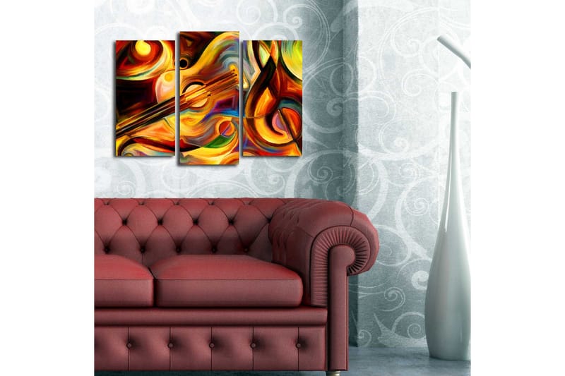 Canvasbilde Dekorativ 3 Deler - Flerfarget - Interiør - Maleri & posters - Lerretsbilder