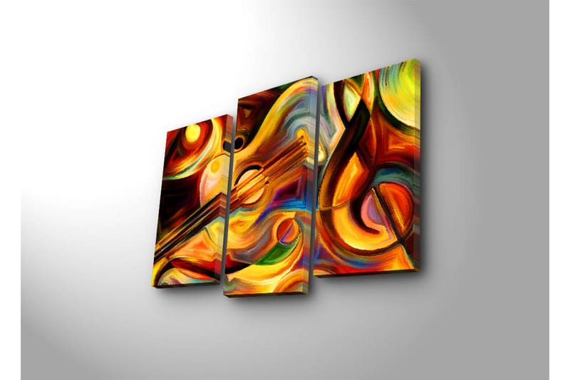 Canvasbilde Dekorativ 3 Deler - Flerfarget - Interiør - Maleri & posters - Lerretsbilder