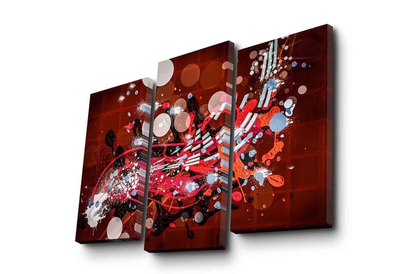 Canvasbilde Dekorativ 3 Deler - Flerfarget - Interiør - Maleri & posters - Lerretsbilder