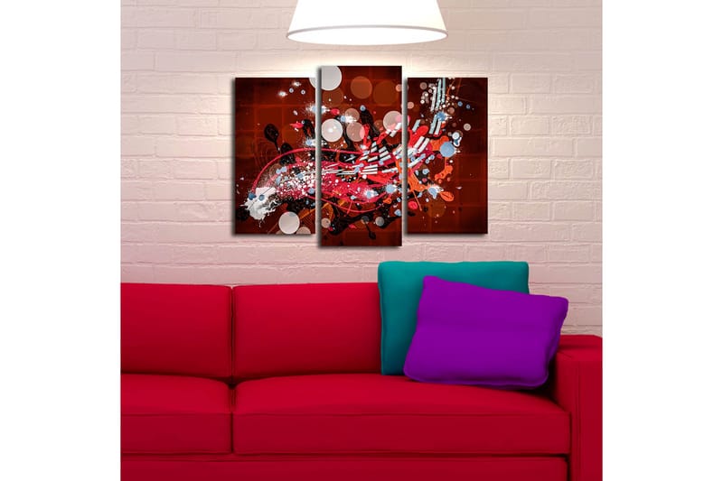 Canvasbilde Dekorativ 3 Deler - Flerfarget - Interiør - Maleri & posters - Lerretsbilder