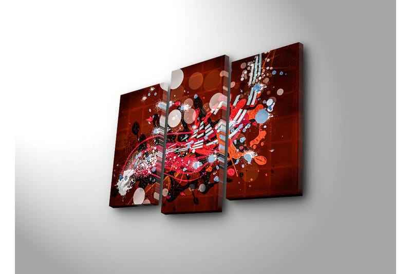 Canvasbilde Dekorativ 3 Deler - Flerfarget - Interiør - Maleri & posters - Lerretsbilder