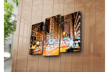 Canvasbilde Dekorativ 3 Deler - Flerfarget - Interiør - Maleri & posters - Lerretsbilder
