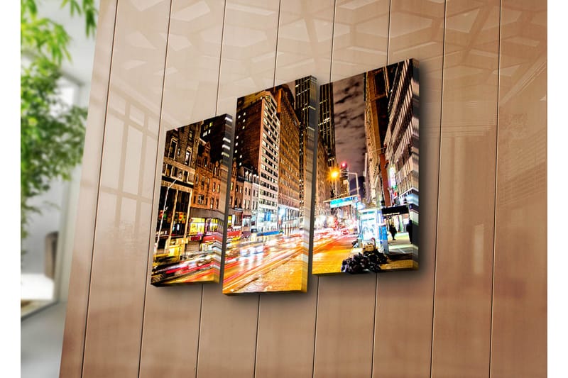 Canvasbilde Dekorativ 3 Deler - Flerfarget - Interiør - Maleri & posters - Lerretsbilder