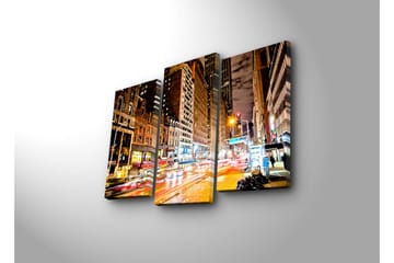 Canvasbilde Dekorativ 3 Deler - Flerfarget - Interiør - Maleri & posters - Lerretsbilder