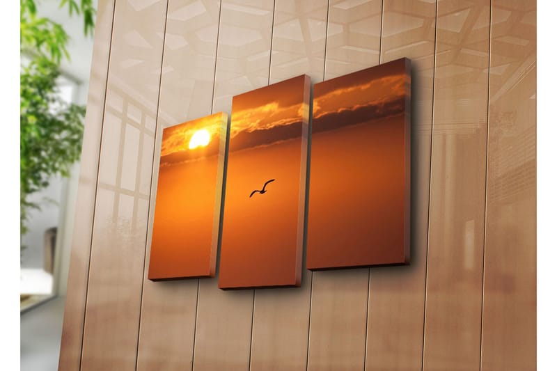 Canvasbilde Dekorativ 3 Deler - Flerfarget - Interiør - Maleri & posters - Lerretsbilder