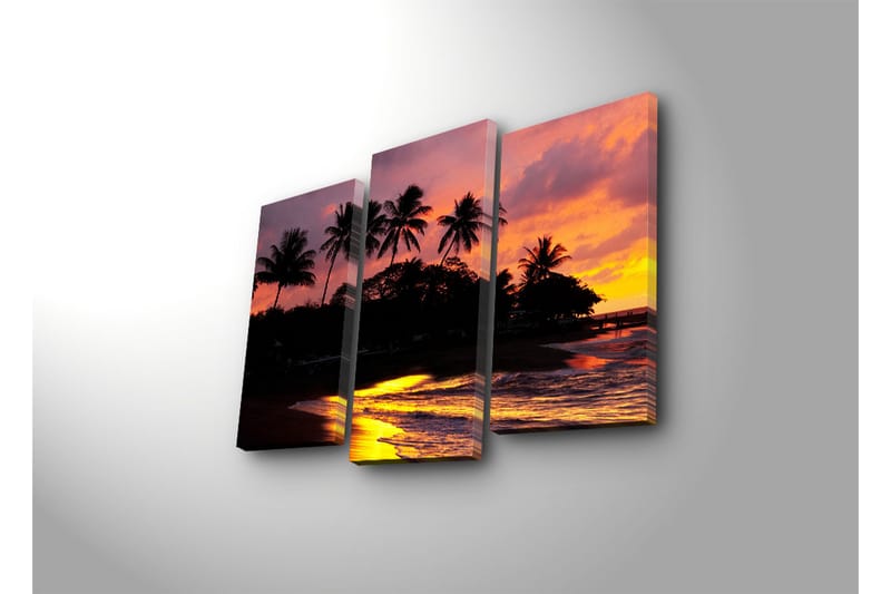 Canvasbilde Dekorativ 3 Deler - Flerfarget - Interiør - Maleri & posters - Lerretsbilder