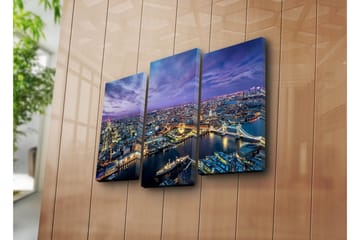Canvasbilde Dekorativ 3 Deler - Flerfarget - Interiør - Maleri & posters - Lerretsbilder