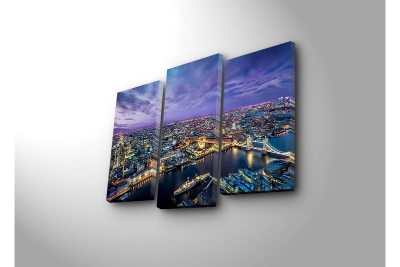 Canvasbilde Dekorativ 3 Deler - Flerfarget - Interiør - Maleri & posters - Lerretsbilder