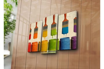 Canvasbilde Dekorativ 3 Deler - Flerfarget - Interiør - Maleri & posters - Lerretsbilder