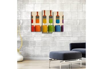 Canvasbilde Dekorativ 3 Deler - Flerfarget - Interiør - Maleri & posters - Lerretsbilder