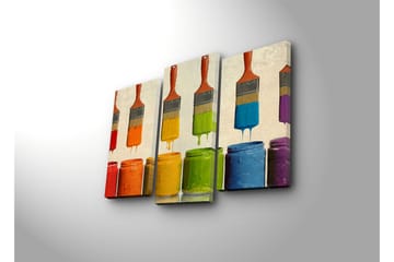 Canvasbilde Dekorativ 3 Deler - Flerfarget - Interiør - Maleri & posters - Lerretsbilder