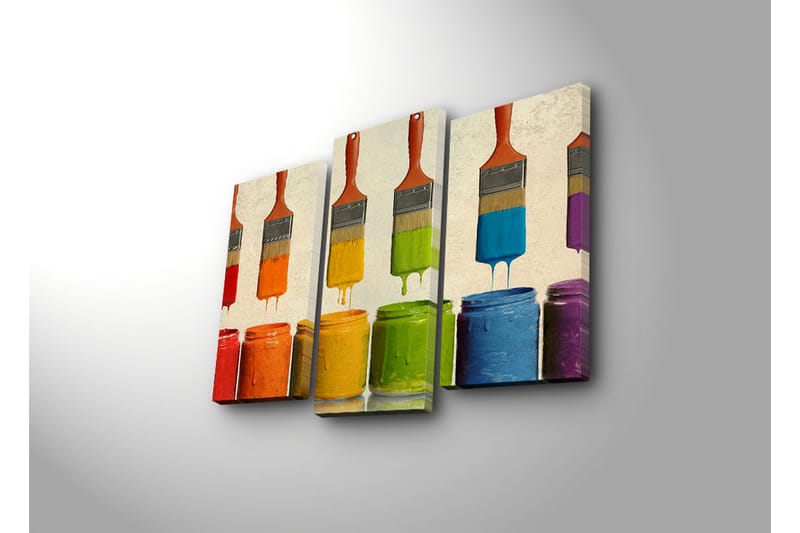 Canvasbilde Dekorativ 3 Deler - Flerfarget - Interiør - Maleri & posters - Lerretsbilder