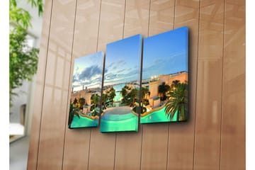 Canvasbilde Dekorativ 3 Deler - Flerfarget - Interiør - Maleri & posters - Lerretsbilder