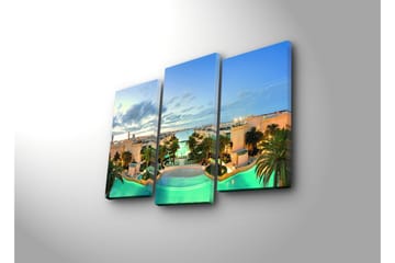Canvasbilde Dekorativ 3 Deler - Flerfarget - Interiør - Maleri & posters - Lerretsbilder