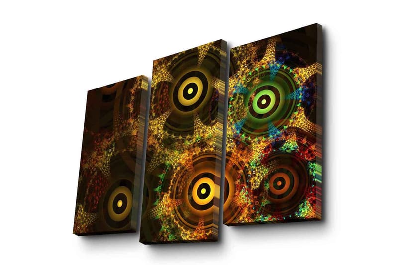 Canvasbilde Dekorativ 3 Deler - Flerfarget - Interiør - Maleri & posters - Lerretsbilder