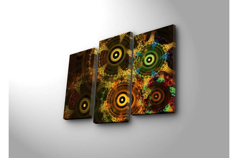 Canvasbilde Dekorativ 3 Deler - Flerfarget - Interiør - Maleri & posters - Lerretsbilder