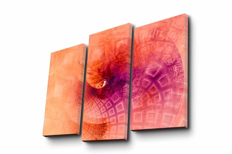 Canvasbilde Dekorativ 3 Deler - Flerfarget - Interiør - Maleri & posters - Lerretsbilder