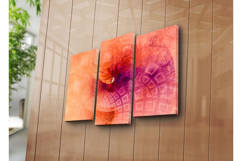 Canvasbilde Dekorativ 3 Deler - Flerfarget - Interiør - Maleri & posters - Lerretsbilder