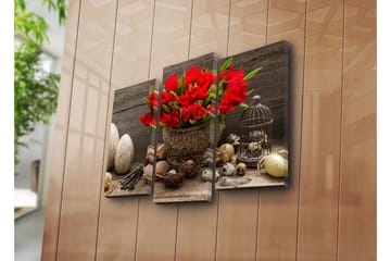 Canvasbilde Dekorativ 3 Deler - Flerfarget - Interiør - Maleri & posters - Lerretsbilder