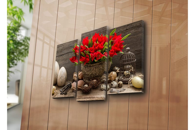 Canvasbilde Dekorativ 3 Deler - Flerfarget - Interiør - Maleri & posters - Lerretsbilder