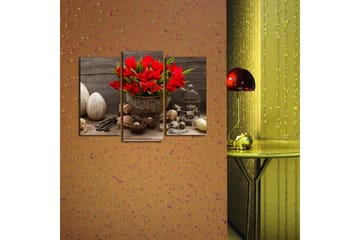 Canvasbilde Dekorativ 3 Deler - Flerfarget - Interiør - Maleri & posters - Lerretsbilder