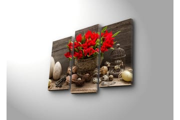 Canvasbilde Dekorativ 3 Deler - Flerfarget - Interiør - Maleri & posters - Lerretsbilder