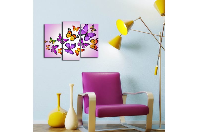 Canvasbilde Dekorativ 3 Deler - Flerfarget - Interiør - Maleri & posters - Lerretsbilder