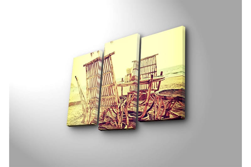 Canvasbilde Dekorativ 3 Deler - Flerfarget - Interiør - Maleri & posters - Lerretsbilder