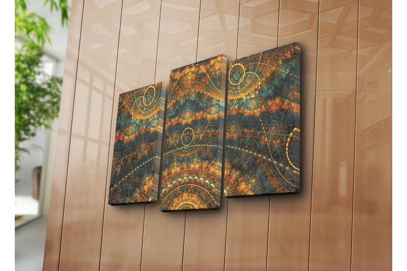 Canvasbilde Dekorativ 3 Deler - Flerfarget - Interiør - Maleri & posters - Lerretsbilder