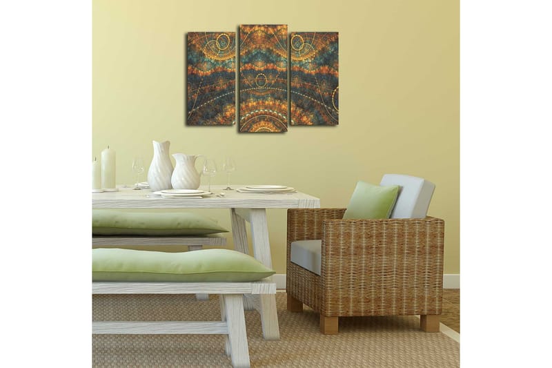 Canvasbilde Dekorativ 3 Deler - Flerfarget - Interiør - Maleri & posters - Lerretsbilder