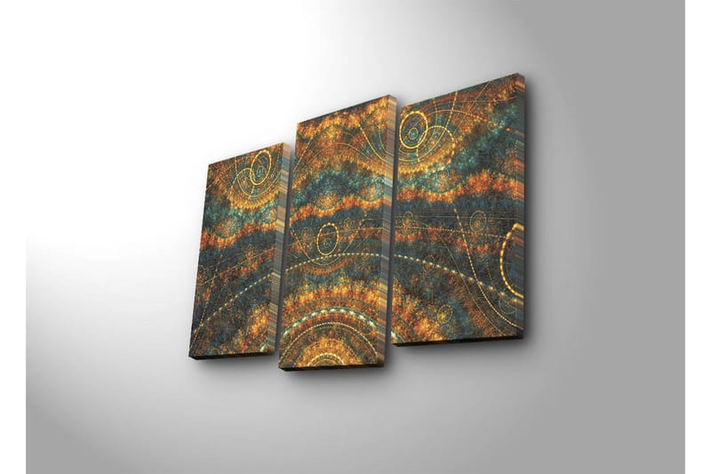 Canvasbilde Dekorativ 3 Deler - Flerfarget - Interiør - Maleri & posters - Lerretsbilder
