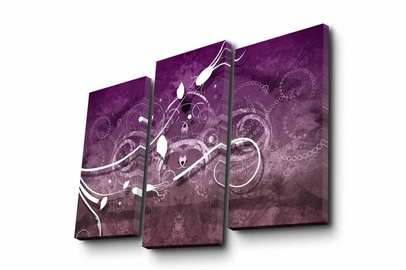 Canvasbilde Dekorativ 3 Deler - Flerfarget - Interiør - Maleri & posters - Lerretsbilder