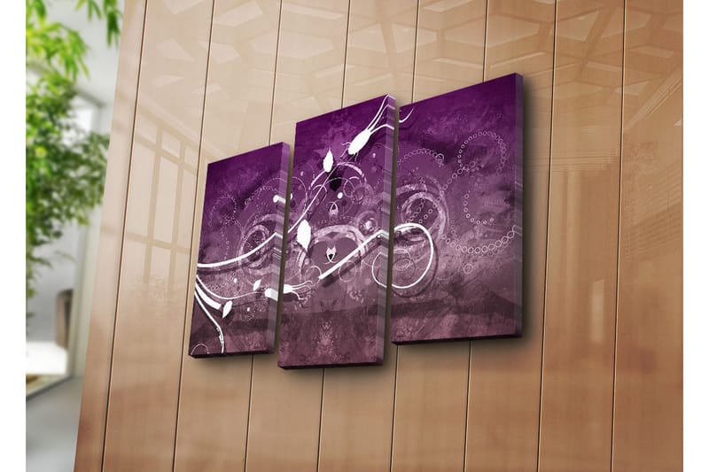 Canvasbilde Dekorativ 3 Deler - Flerfarget - Interiør - Maleri & posters - Lerretsbilder