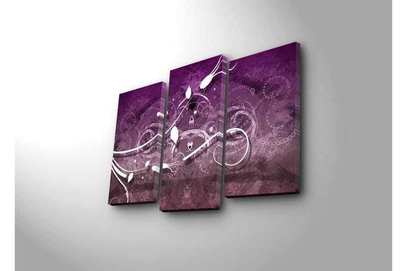 Canvasbilde Dekorativ 3 Deler - Flerfarget - Interiør - Maleri & posters - Lerretsbilder