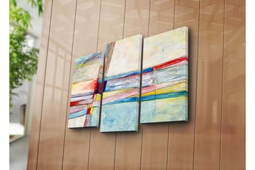 Canvasbilde Dekorativ 3 Deler - Flerfarget - Interiør - Maleri & posters - Lerretsbilder
