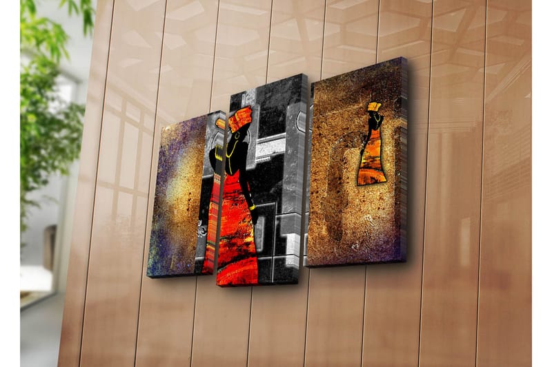Canvasbilde Dekorativ 3 Deler - Flerfarget - Interiør - Maleri & posters - Lerretsbilder
