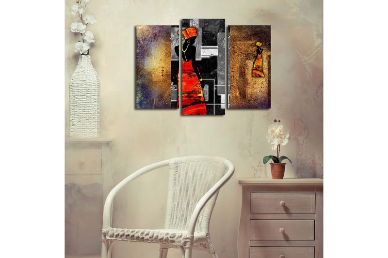 Canvasbilde Dekorativ 3 Deler - Flerfarget - Interiør - Maleri & posters - Lerretsbilder