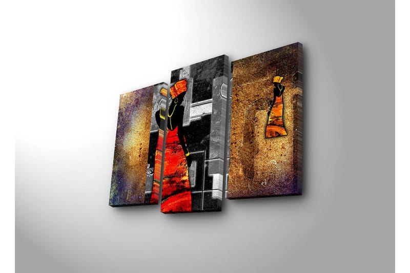 Canvasbilde Dekorativ 3 Deler - Flerfarget - Interiør - Maleri & posters - Lerretsbilder