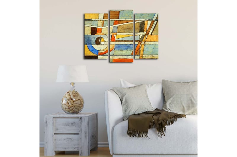 Canvasbilde Dekorativ 3 Deler - Flerfarget - Interiør - Maleri & posters - Lerretsbilder
