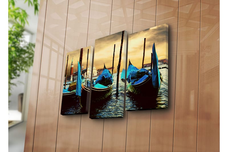 Canvasbilde Dekorativ 3 Deler - Flerfarget - Interiør - Maleri & posters - Lerretsbilder