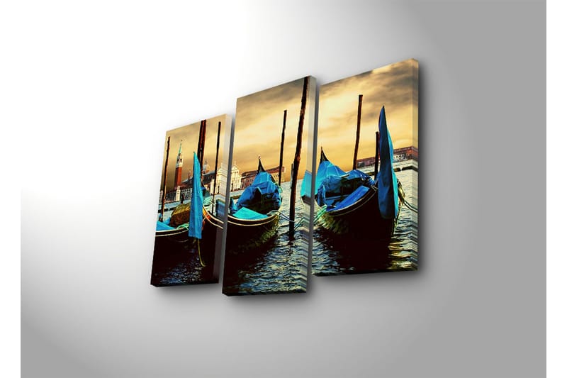 Canvasbilde Dekorativ 3 Deler - Flerfarget - Interiør - Maleri & posters - Lerretsbilder